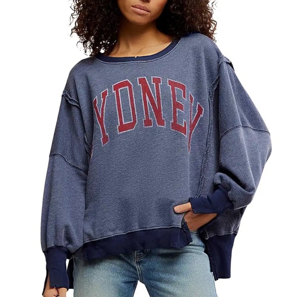 NWT Free People x We The Free Sydney Graphic Camden Sweatshirt